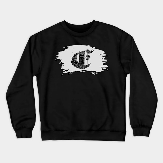 Gothic letter E – Alphabet typography Crewneck Sweatshirt by IrvinGoth Garden